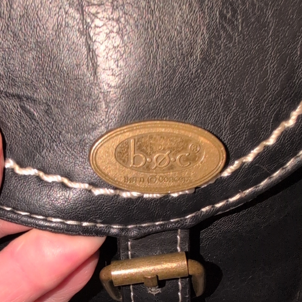 b.o.c. Black vegan Leather Backpack with WhitecStitch Detail - Picture 2 of 13
